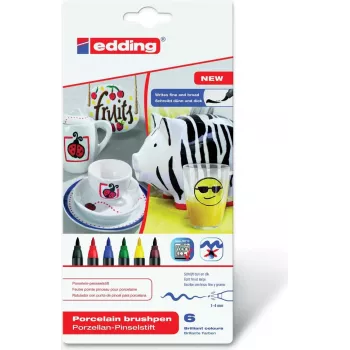 Rotulador Edding 4200 negro azul marrón verde rojo amarillo 6 uds.