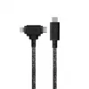 Cable de carga y datos native union Belt Cable Duo Pro USB-C a USB-C y Lightning Negro