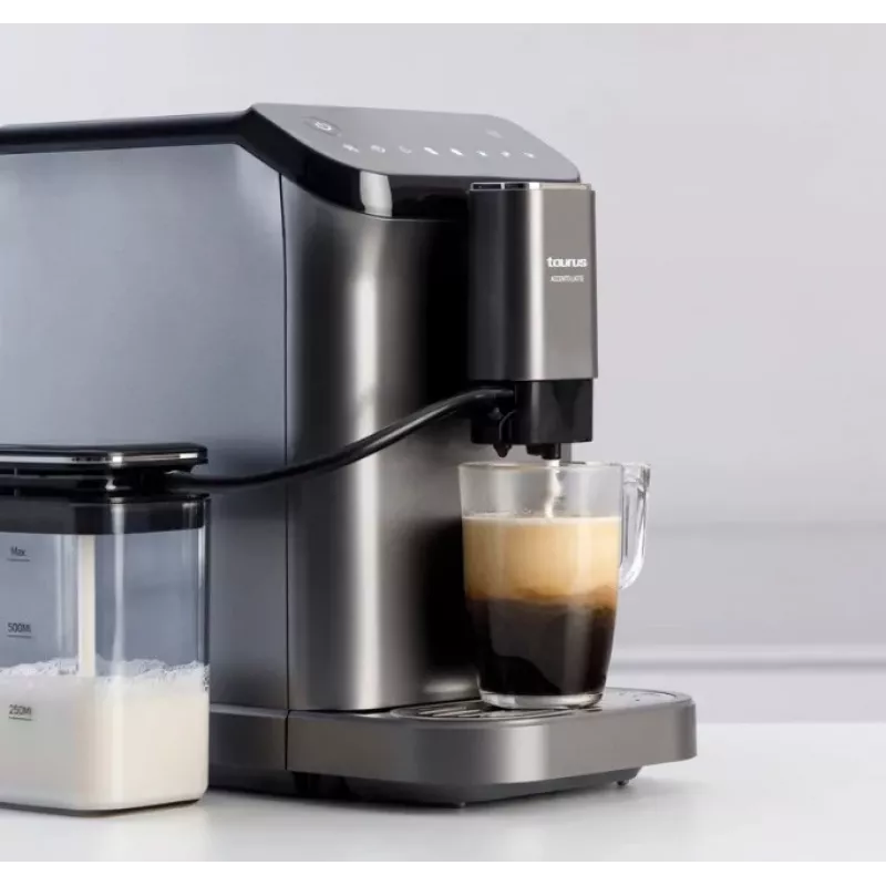 Cafetera espresso Taurus Accento Latte superautomática, molinillo integrado, depósito de agua de 1,5 L, entrada de café en grano