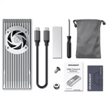 Carcasa externa GrauGear M.2 NVMe con ventilador 20Gbit - Carcasa para unidad - Carcasa (G-M206-20G-F)