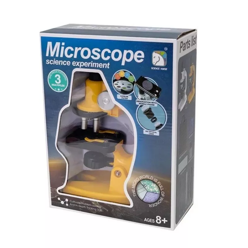 Microscopio Ascato 124582, aumento 40x, iluminación LED, microscopio didáctico y de laboratorio
