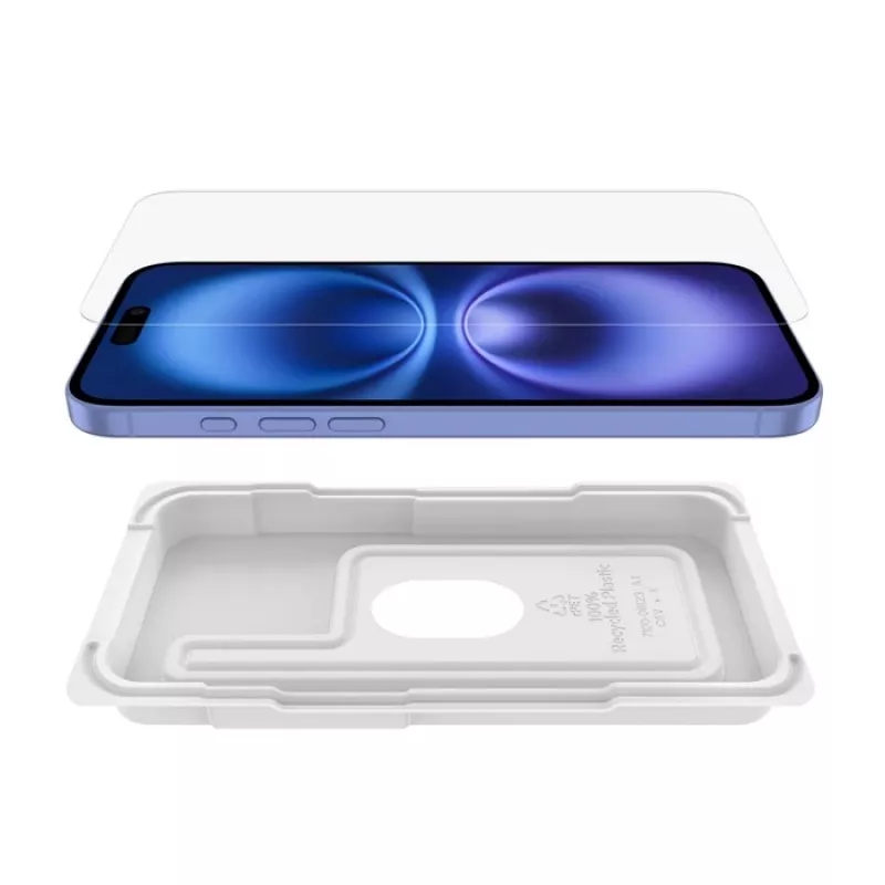 Protector de pantalla Belkin ScreenForce para iPhone 16 Plus antibacteriano cristal templado