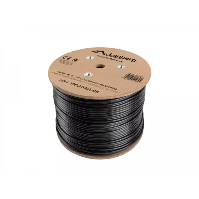 Cable de red Lanberg LCF6-30CU-0305-BK RJ45 Cat6 305 m negro