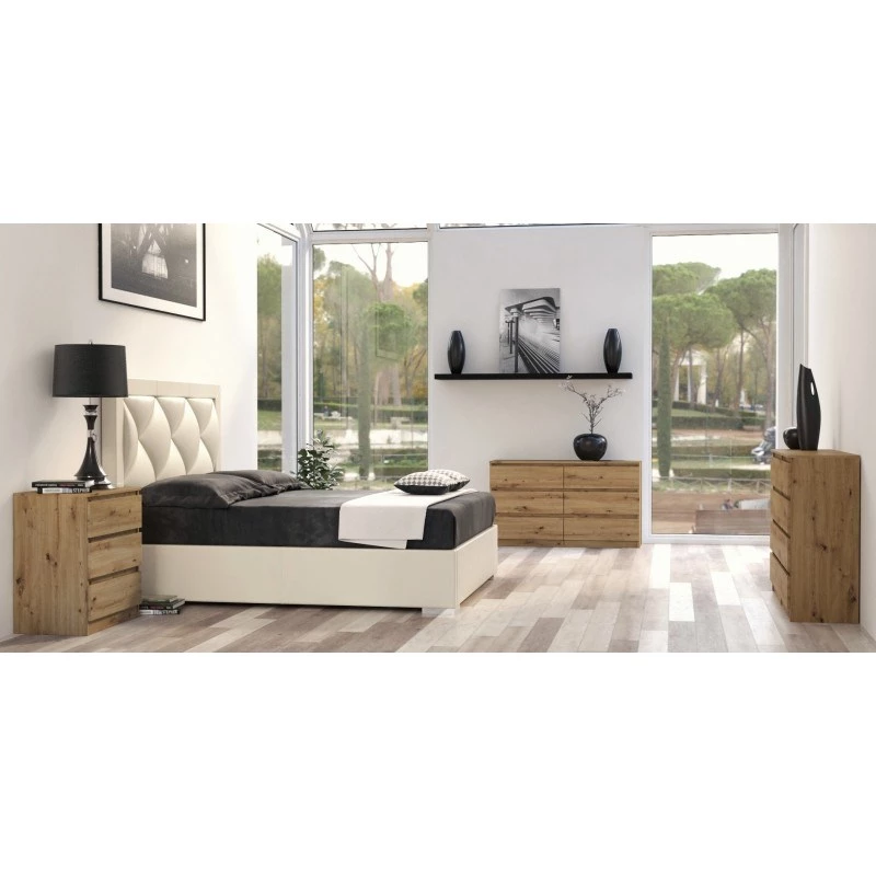 Cómoda Topeshop M6 140 ARTISAN Roble 6 cajones