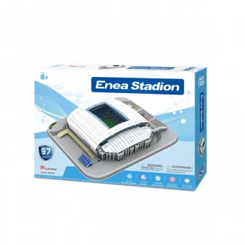 Puzle 3D cubicfun modelo del estadio Lech-Poznan — réplica del estadio a escala para montar, piezas de cartón, número de modelo 306-20257