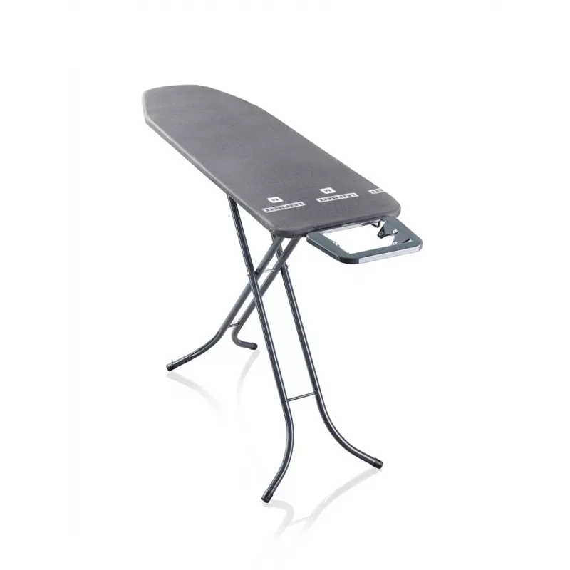 Leifheit Classic M Black 72486 tabla de planchar de tamaño completo, 120 x 38 cm, altura 69–88 cm, negra