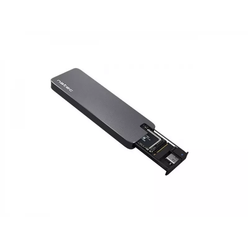Natec Rhino NKZ-1953 carcasa para SSD M.2 NVMe, USB-C 3.2 Gen 2 10 Gbps, M.2 2230/2242/2260/2280, hasta 2 TB, aluminio