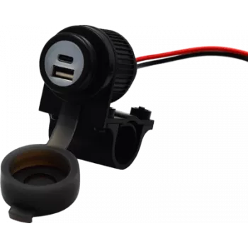 Toma USB A+C Albrecht Duo para moto 12/24V (73701)