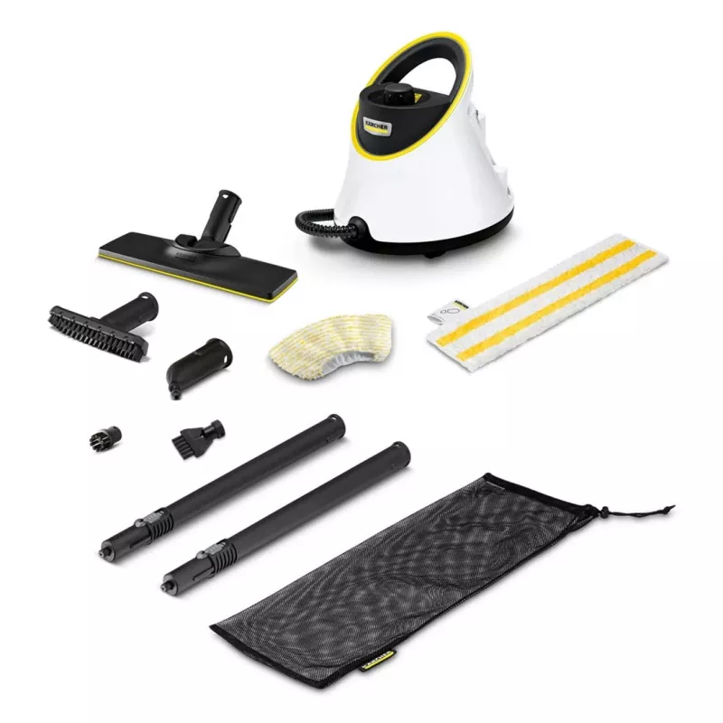 Kärcher SC 2 Deluxe EasyFix 1.513-400.0 limpiador a vapor cilíndrico, 1500 W, 1 l, 3,2 bar, vapor regulable, cable de 4 m, blanco/negro