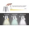 Beper P201UTP117 lámpara de mesa LED recargable, 1,5 W, interruptor táctil, regulable, adaptador para botella de 33 mm, resistente al agua, plateada