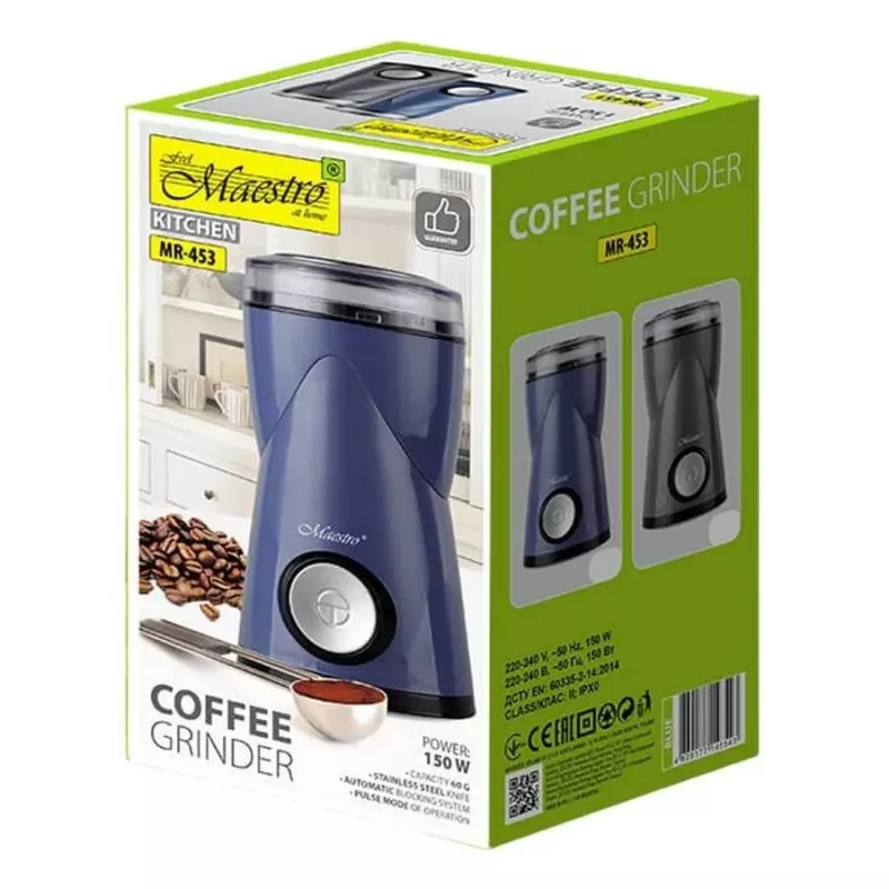 Feel-Maestro MR-453-Azul molinillo de café de cuchillas 150 W