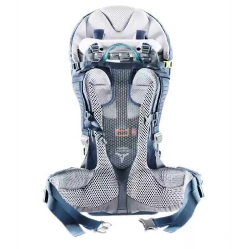Mochila portabebés Deuter Kid Comfort Pro, azul, poliamida, máx. 22 kg, protección solar, bolsillo lateral