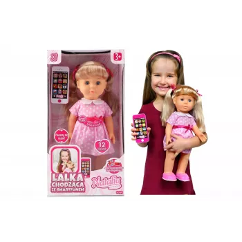 Muñeca Artyk Natalia camina con smartphone 41 cm – muñeca andadora Artyk 41 cm con accesorios