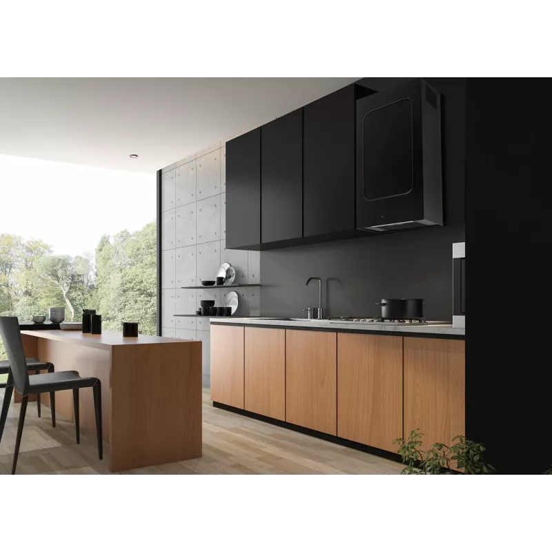 AKPO WK-12 Carmen negro semimate T800 Campana extractora LED lineal