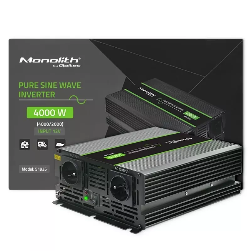 Qoltec Monolith Fuente de alimentación para coche 4000 W Negro