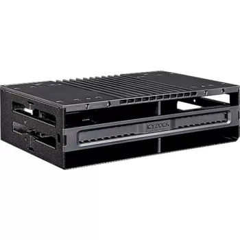 ICY DOCK - MB024SP-B - flexiDOCK marco de intercambio sin bandeja para 4x SSD/HDD SAS/SATA de 2,5 para bahía de 5,25