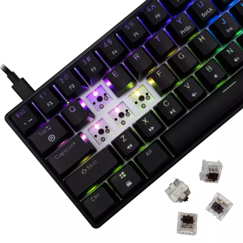 Teclado mecánico White Shark Shinobi-2 negro distribución US con switches Brown