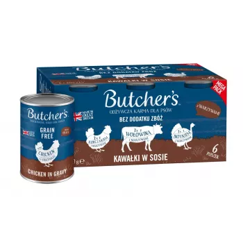 BUTCHER'S Original Mega Pack Mix con verduras en salsa – comida húmeda para perros – 6 x 400 g
