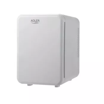 Mininevera Adler AD 8084G — compacta gris 12V/230V, capacidad 4 L, portátil, puerta con bisagra a la derecha
