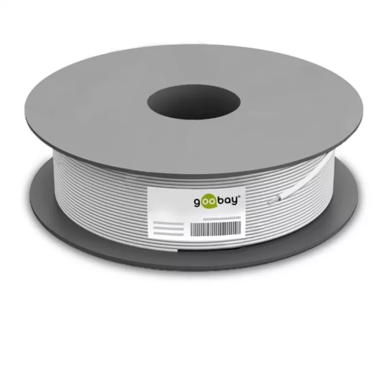 Cable de red Wentronic Goobay CAT 6, S/FTP (PiMF), gris, 305 m – mezcla de cobre CCA, AWG 23/1 (sólido), PVC (95696)