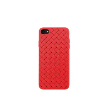 Funda protectora para móvil Devia para iPhone SE2 en rojo con estampado tejido