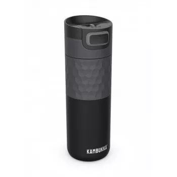 Vaso térmico Kambukka Etna 0,5 l negro – acero inoxidable al vacío, tapa SnapClean de 3 posiciones