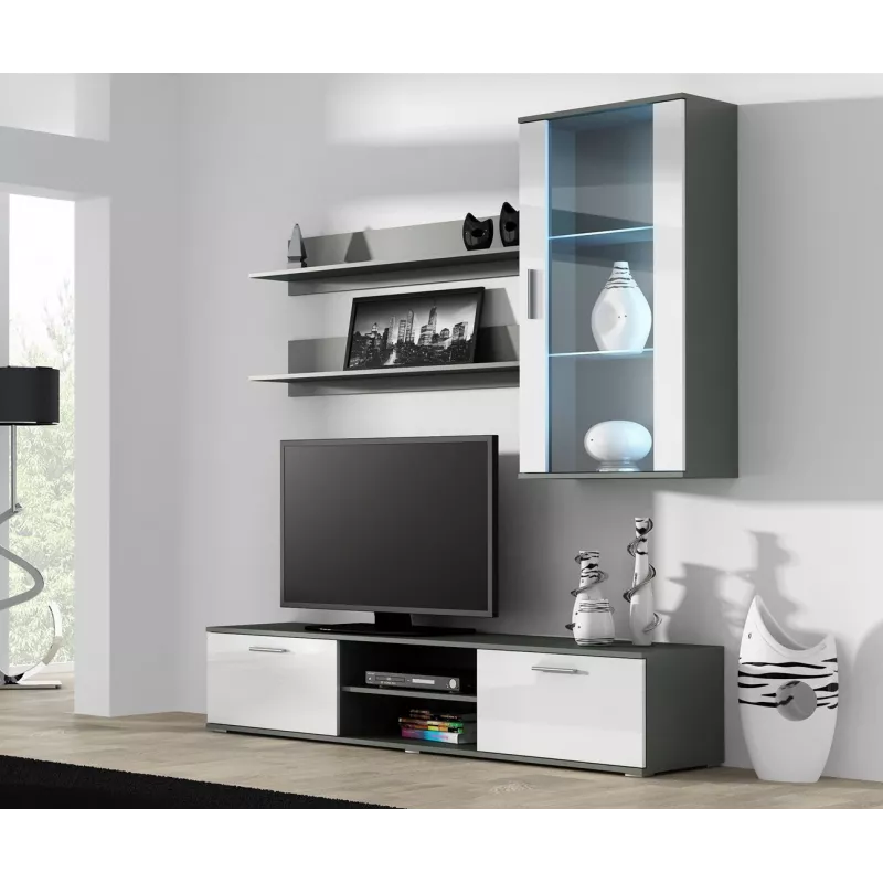 Soporte de TV Cama SOHO 180 gris/blanco brillante