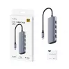 Hub USB-C Cudy UH500 — host USB 3.2 Gen 1 Type-C, 6 conexiones con USB 3.2 Gen 1 Type-A y HDMI, 5000 Mbit/s, gris/plata