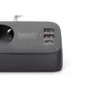 Regleta de enchufes DIGITUS 3 tomas con 2×USB-A y 1×USB-C, 3 tomas AC tipo E/F, cable de 1,5 m, negra