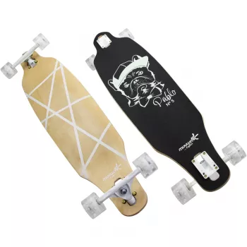Longboard Muuwmi Lights GLOW ABEC 7 con ruedas luminosas, negro/verde