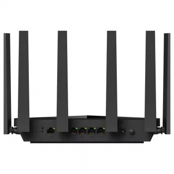 Router de sobremesa Cudy WR6500H — dual band 2,4/5 GHz, Wi-Fi 7 (802.11be), 5765 Mbit/s, 2,5GbE LAN, 5x RJ-45, 3x3 antenas, negro