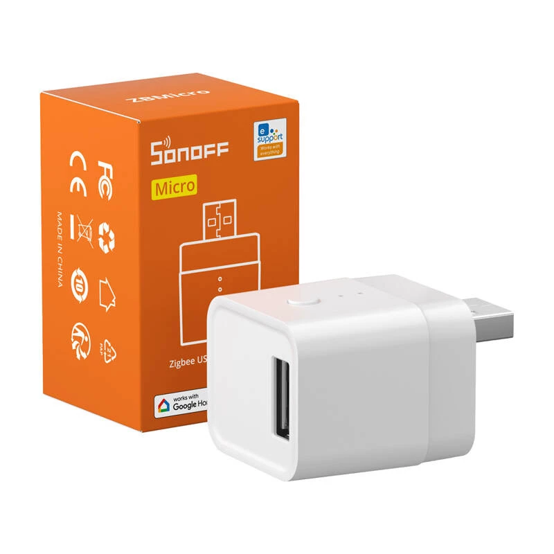 Adaptador inteligente Sonoff ZBMicro interruptor USB ZigBee, máx. 36 W, control ZigBee para dispositivos alimentados por USB