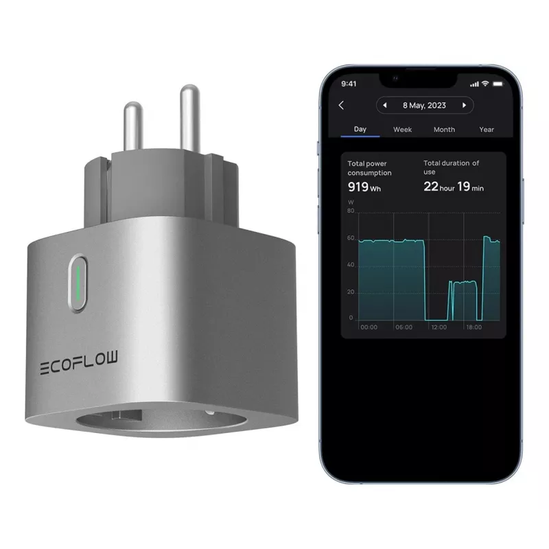 Enchufe inteligente EcoFlow EFA-SMARTPLUG-EU-4P interior plateado