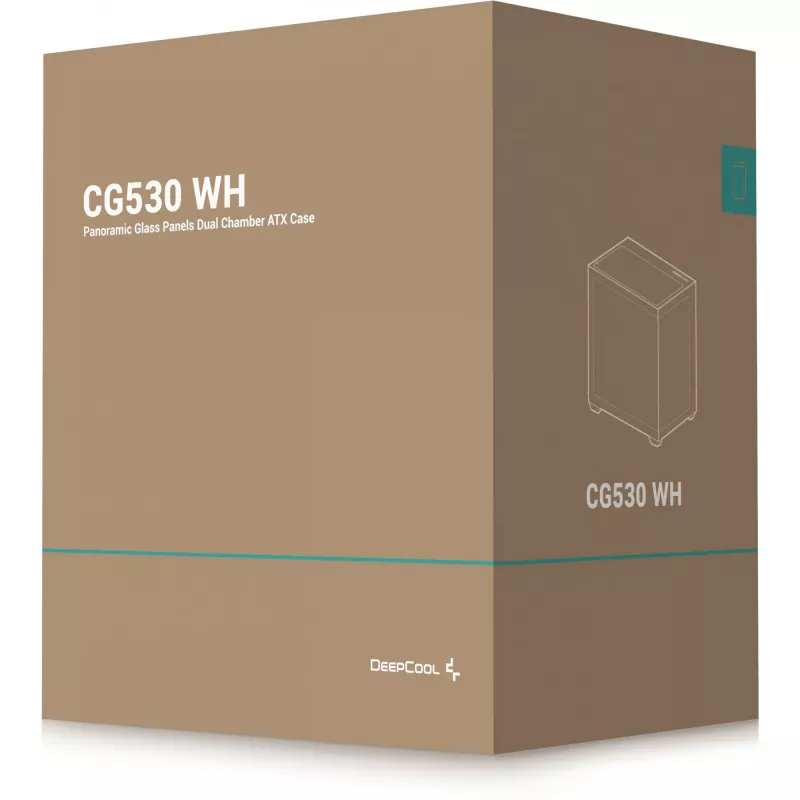 Caja de PC DeepCool CG530 WH Midi Tower – ATX/Micro ATX/ITX, cristal templado, 2 bahías de 3,5