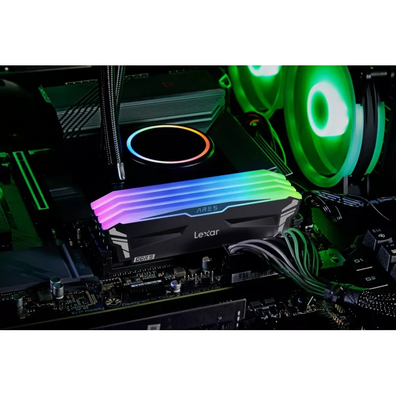 Kit de memoria de escritorio Lexar ARES RGB 32 GB (2 x 16 GB) DDR5 6800 MHz CL34, con disipador, negro