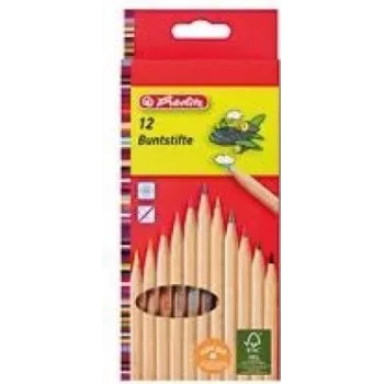 Set de bolígrafos y lápices HERLITZ 8660086 – cuerpo de madera, escritura multicolor, 12 uds.