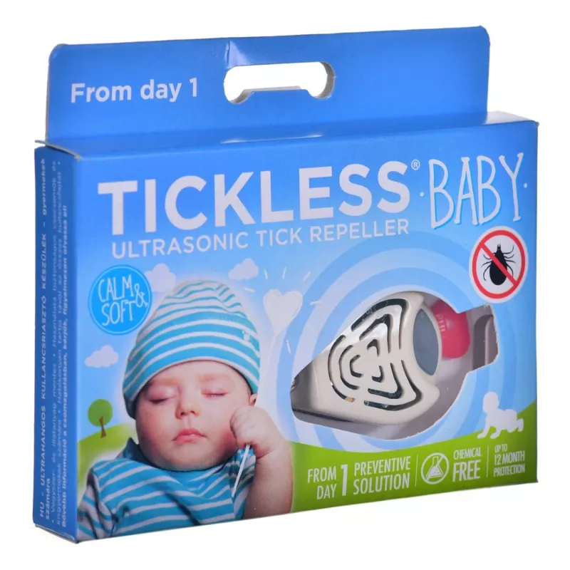 Repelente de garrapatas por ultrasonidos TICKLESS PRO-104BE para mascotas – portátil, a pilas, impermeable, 1,5 m de alcance, beige