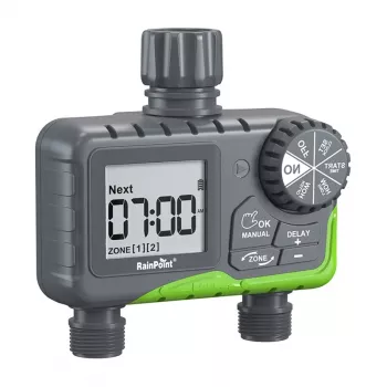 Programador de riego RainPoint ITV205, control de riego programable de 2 zonas