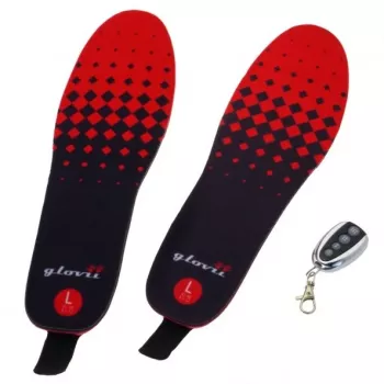 Plantilla calefactable Glovii GW2M unisex negra, talla M, lavable, poliéster, pack de 2