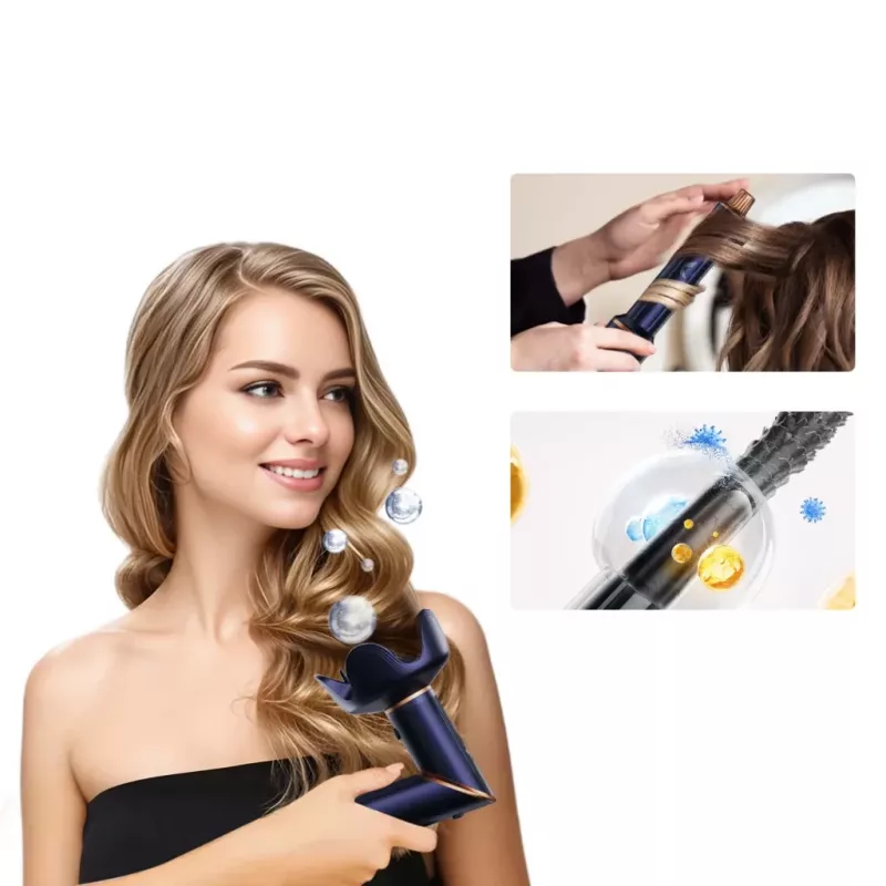 Secador de pelo y rizador multistyler Lovio LVHS001BL con función combinada de aire caliente y estilismo