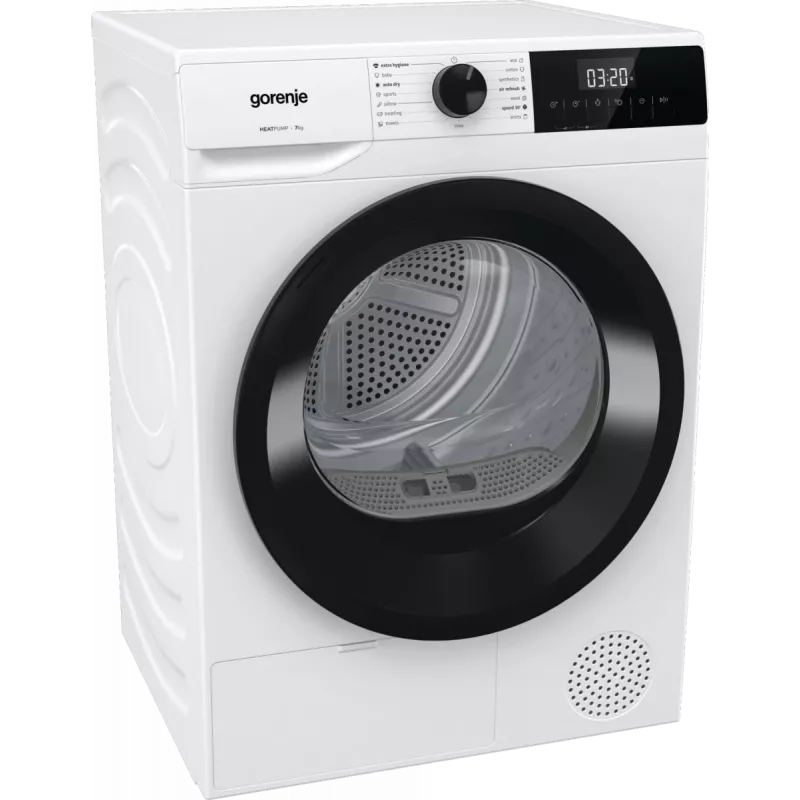 Secadora Gorenje | D2HNE7E | Clase de eficiencia energética E | Carga frontal | 7 kg | Bomba de calor | LED | Profundidad 51 cm | Blanca