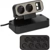Alargador de corriente Brennenstuhl 1153580100 2m 10 tomas de corriente interior negro plateado
