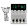 Cargador de baterías QOLTEC 50848 para pilas NiMH AAA (R03) y AA (R6) con pantalla LCD
