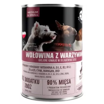 Comida húmeda para perros PetRepublic DOG 400 g, trocitos en salsa con ternera y verduras, para perros pequeños y medianos