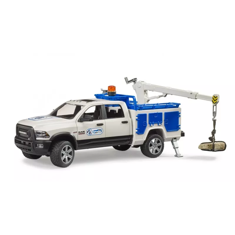 Coche Dodge RAM 2500 Service con luz giratoria y grúa BRUDER 02509