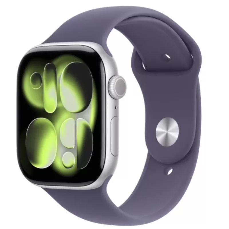 Apple Watch Series 11 GPS + Cellular 42mm caja de aluminio plateado con correa deportiva Purple Fog - M/L