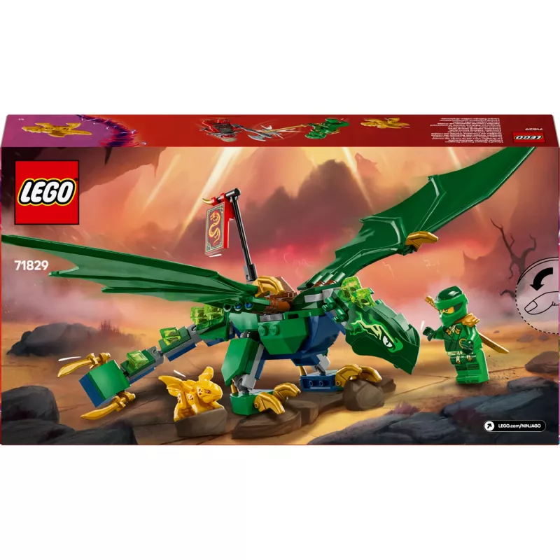 Juguete de construcción LEGO NINJAGO 71829 Dragón del Bosque Verde de Lloyd, 128 piezas, 2 minifiguras, a partir de 6 años