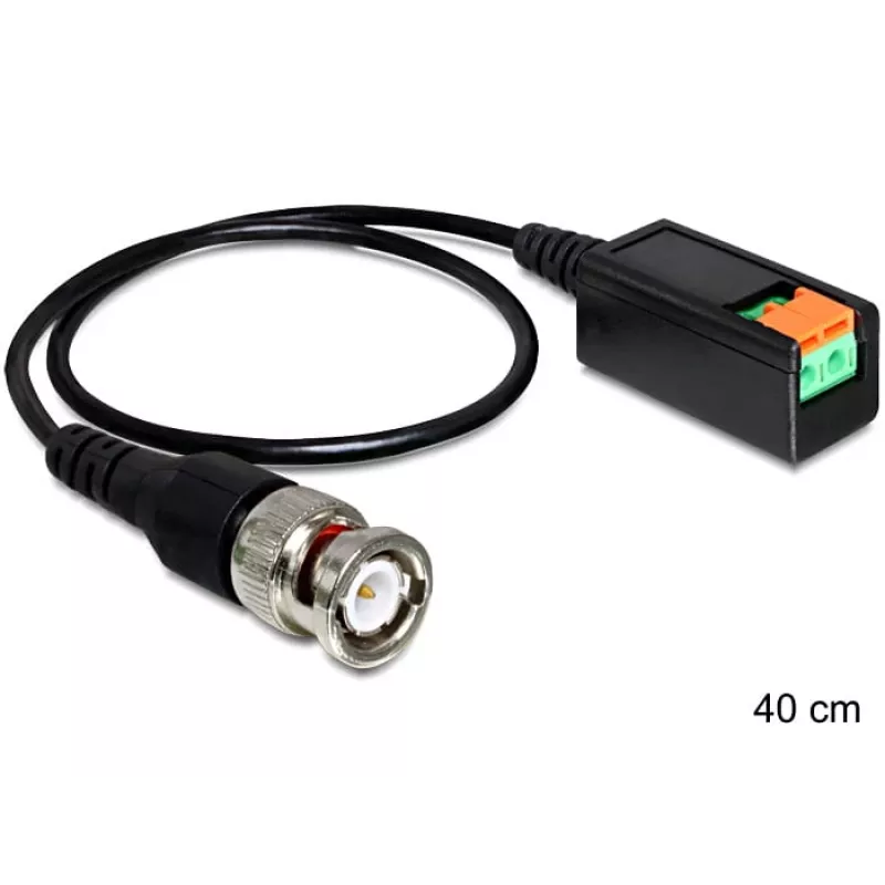 DeLOCK - Cable coaxial - BNC (M) - bloque de terminales de 2 polos - 40 cm (83181)