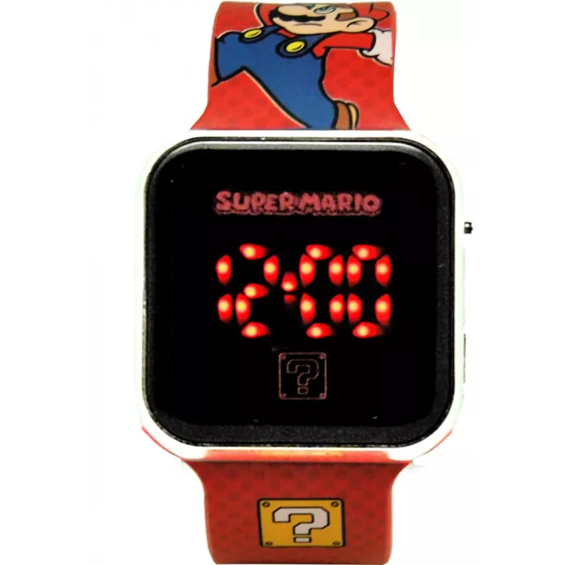 Reloj de pulsera Kids Euroswan LED Super Mario rojo reloj infantil digital con pantalla LED