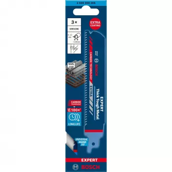 Bosch 2 608 900 366 hoja de sierra para sierra de calar/marquetar/sable hoja de sierra sable carburo 3 uds.
